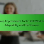 Sleep Improvement Tools: Shift Workers, Adaptability and Effectiveness