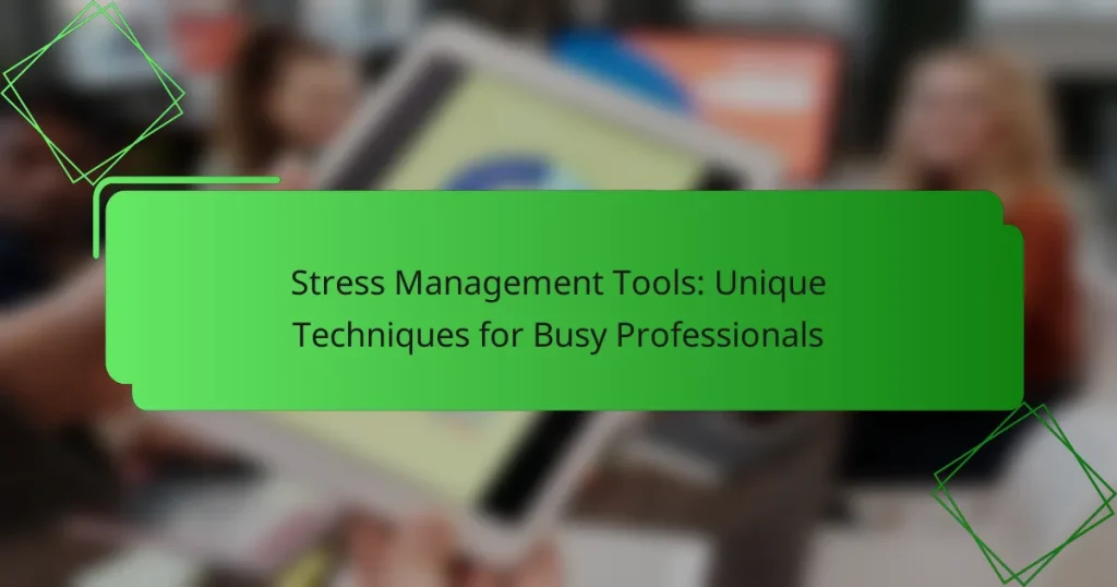Stress Management Tools: Unique Techniques for Busy Professionals