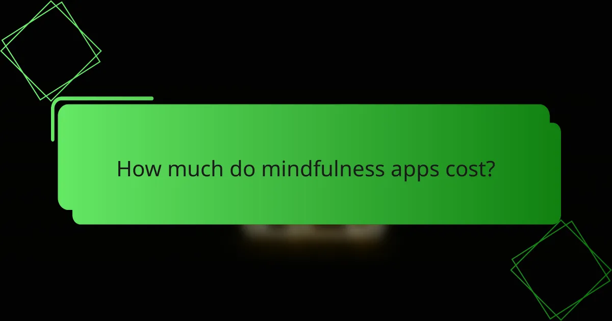 How much do mindfulness apps cost?