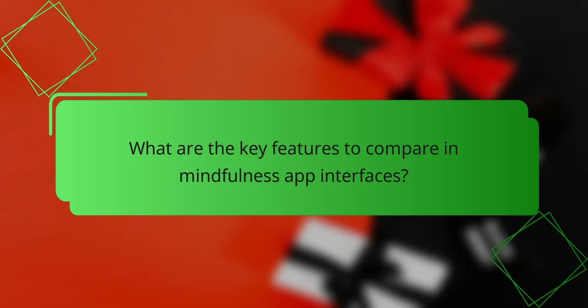 What are the key features to compare in mindfulness app interfaces?