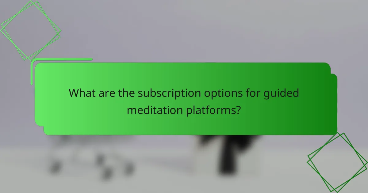 What are the subscription options for guided meditation platforms?