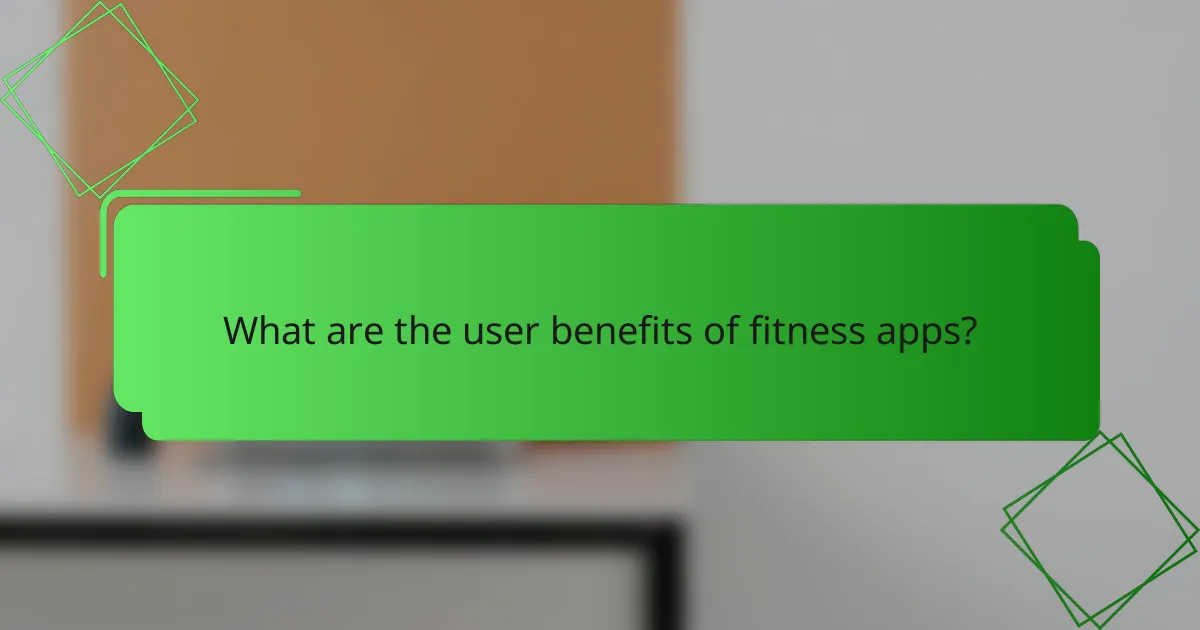 What are the user benefits of fitness apps?